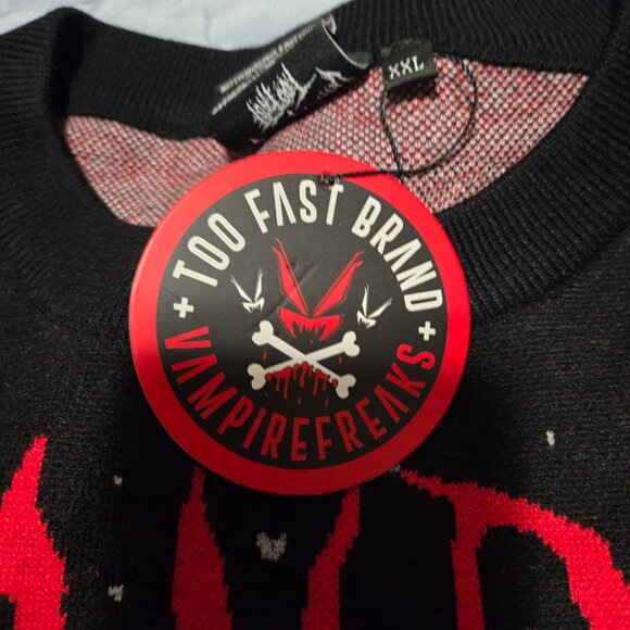 Naughty List Krampus Christmas Sweater XXL - New with tag. - Picture 5 of 6